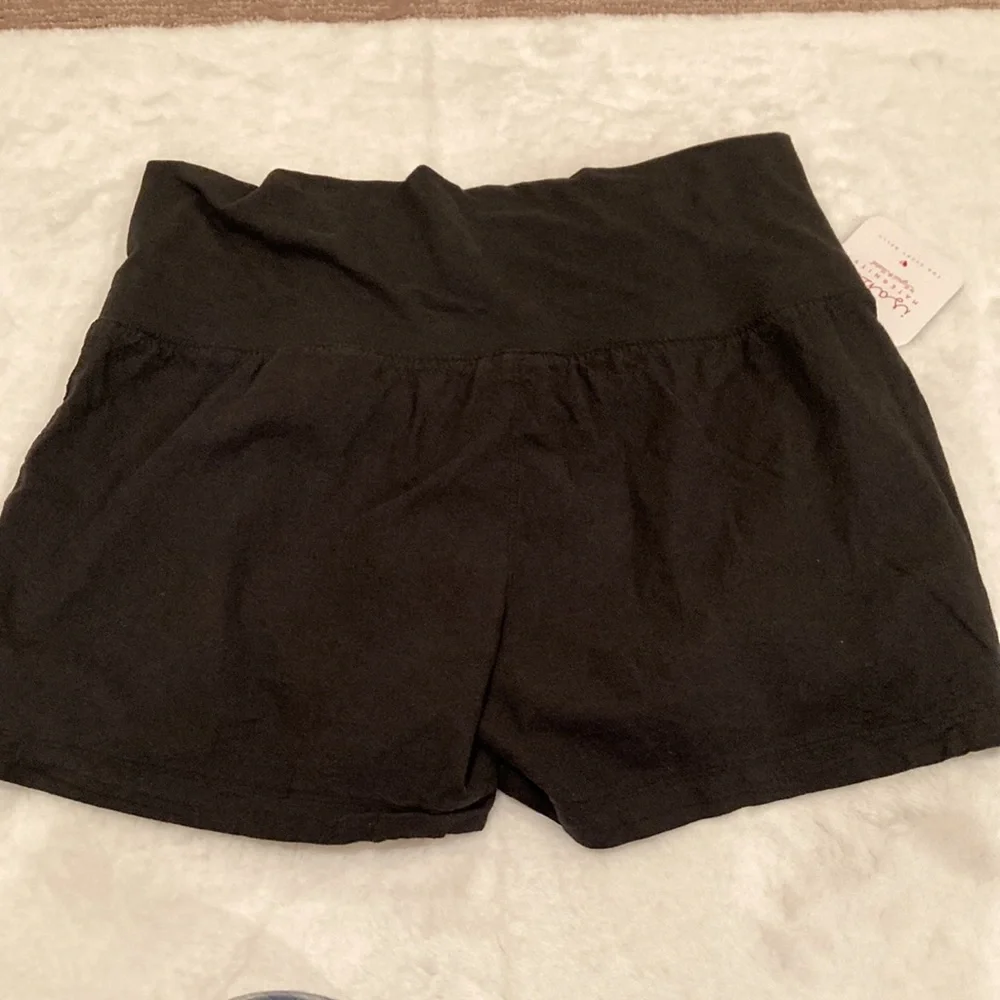 Black linen pregnancy shorts, Sz L - Picture 3 of 3